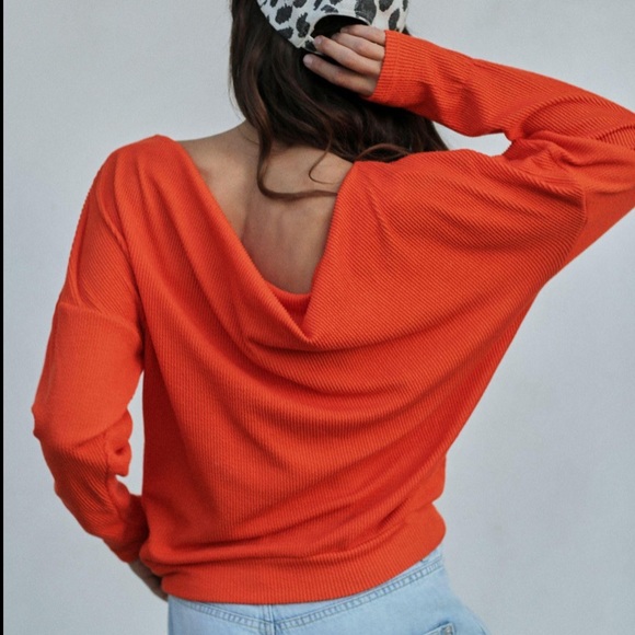 NWT ANTHRO Maeve Kasi Pullover Lightweight Sweater Tangerine Orange - Picture 2 of 16